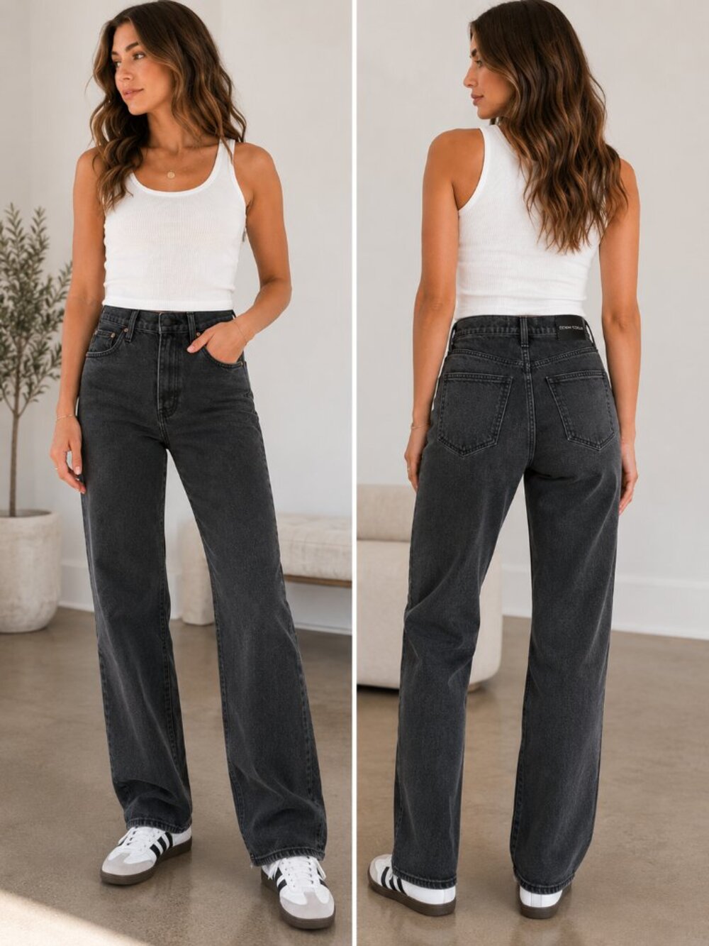 Denim Forum X Aritizia The Arlo Straight Jeans Black Charcoal – Size 25 / 28L